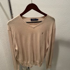 Polo men’s v neck tan sweater size m